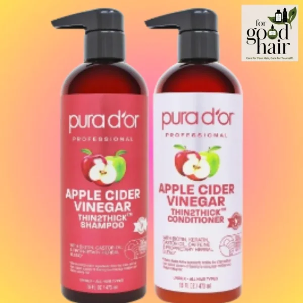 PURA D'OR Apple Cider Vinegar Thin2Thick Set Shampoo Conditioner for Regrowth