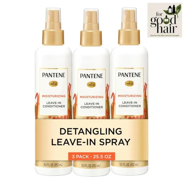 Pantene Conditioning Detangler Spray, Pro-V Repair & Protect, Nutrient Boost for Damaged Hair, 8.5 Fl Oz, 3 Pack