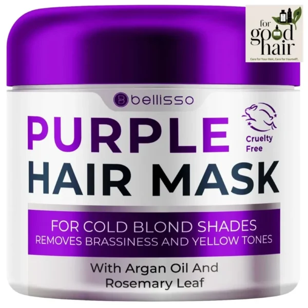 Purple Hair Mask - Toner and Deep Conditioner for Blonde, Brassy Hair - Hydrating Repair and After Bleach Treatment for Damaged Hair