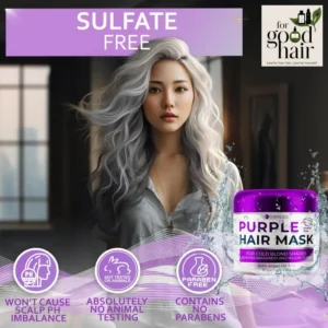 Purple Hair Mask - Toner and Deep Conditioner for Blonde, Brassy Hair - Hydrating Repair and After Bleach Treatment for Damaged Hair